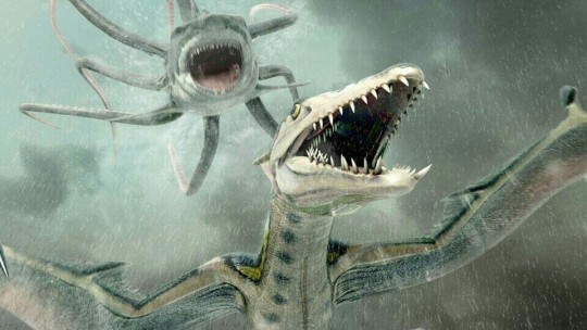 SHARKTOPUS VS PTERACUDA: première image pour le retour des créatures débiloïdes